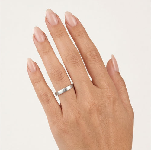 Matter klassischer Weißgold-Ehering