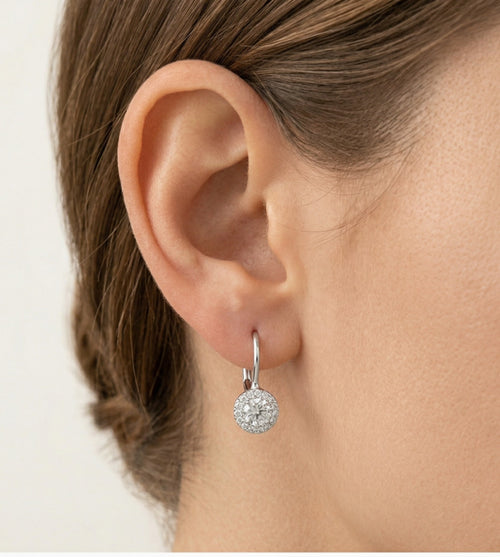 Tiny round drop earrings