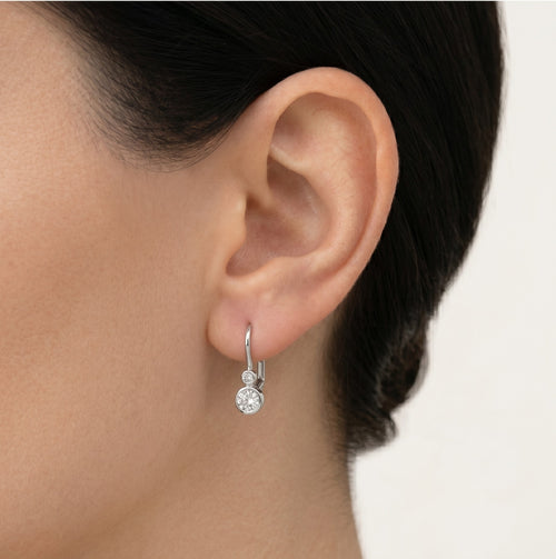 White gold glow diamond drop earrings
