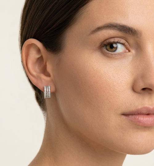 Wide double sided earrings