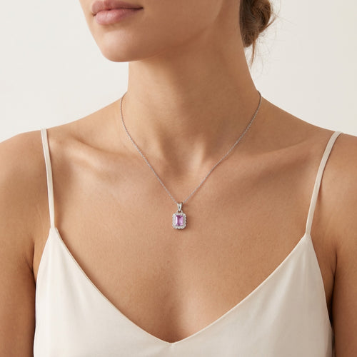 Königlicher Amethyst- und Zirkonia-Anhänger für Damen