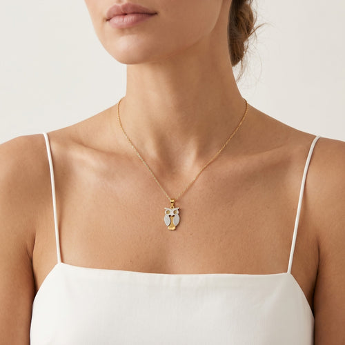 Eulen-Anhänger mit diamantpolierter Oberfläche