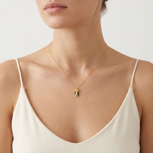 Funkelnde Goldkette mit Eule