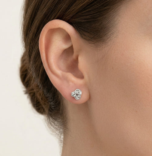 Tiny twisted ball earrings