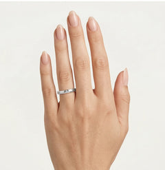 Minimalist white gold wedding ring