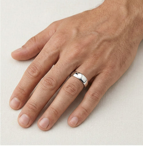 Anillo de boda elegante de oro blanco