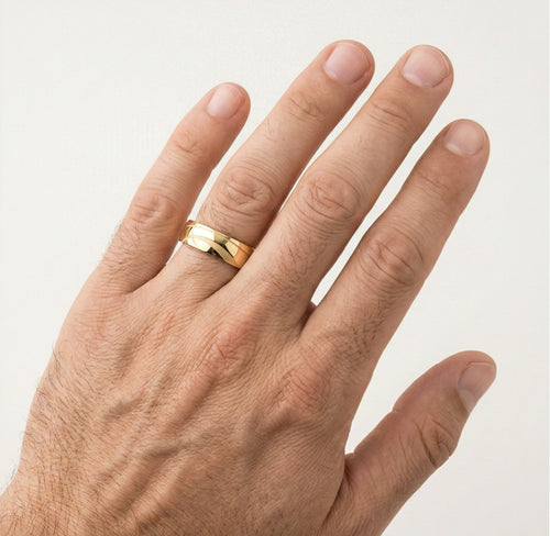 Anillos de boda de oro amarillo pulido