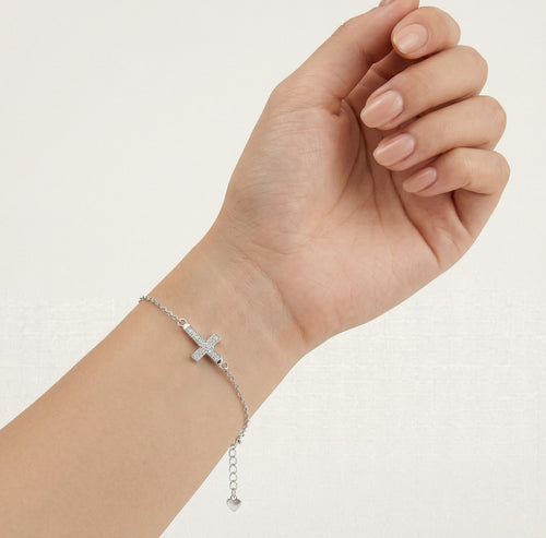 Cubic-Zirkonia-Kreuz-Armband