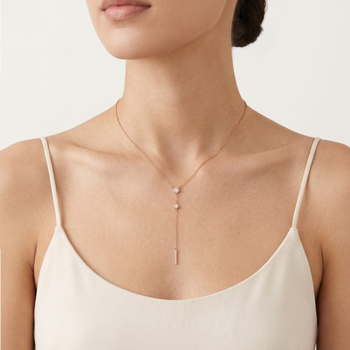 Y-förmige Halskette mit Diamanten