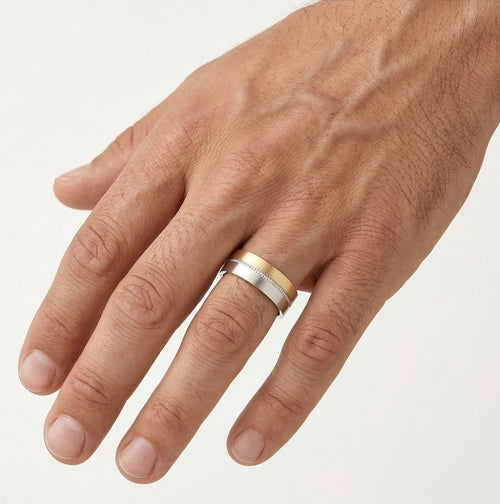 Stylish half gold wedding ring