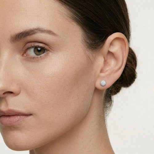 Boucles d’oreilles halo ciselé