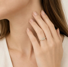 Delicate Gold Zirconia Statement Ring
