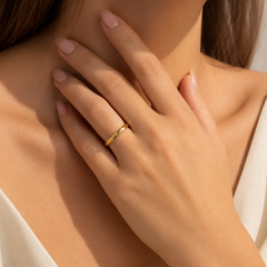 Refined Faceted Yellow Gold Ring