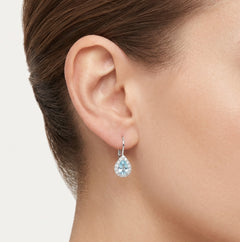 Royal topaz and cubic zirconia women drop earrings