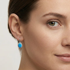 Royal soft blue opal earrings