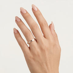Roségold Ehering mit weißer Rhodium-Linie
