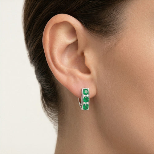 Jade-Ohrringe mit Kanalfassung