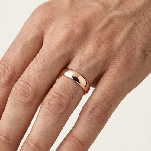 Klasický široký snubní prsten z růžového zlata