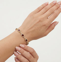 Armband für Damen mit Smaragdschliff-Granat