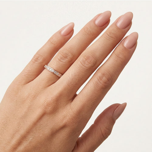 Simple rose gold wedding ring with optional stones