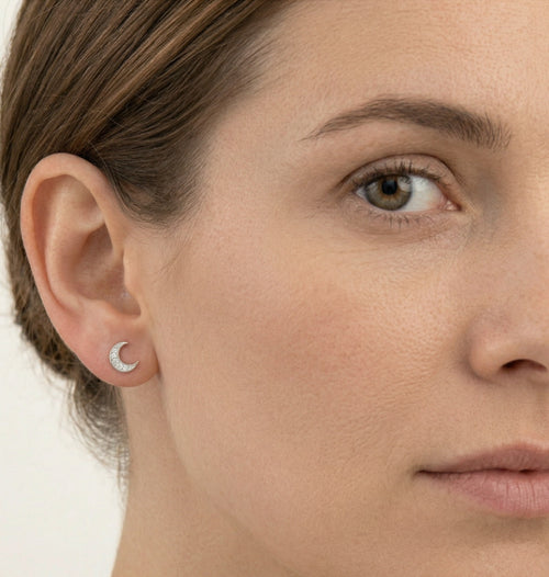 Pendientes de plata con luna