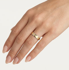Timeless two tone gold wedding ring