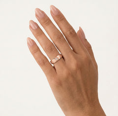 Rose gold sandblasted wedding rings