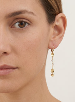 Boucles d’oreilles en chaîne en or avec carrés