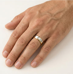 White and yellow gold wedding ring