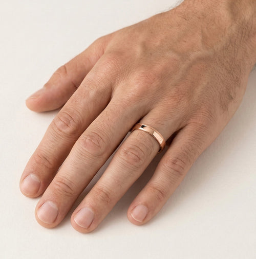 Anillos de boda de oro rosa con diamante