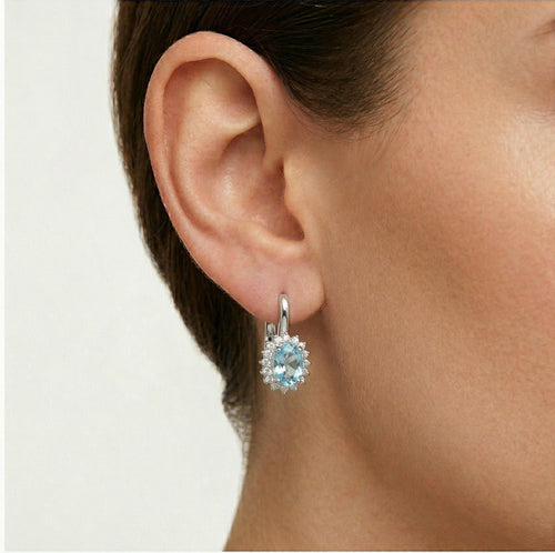 Königliche Aquamarin-Diamant-Ohrringe