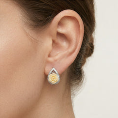 White rose earrings