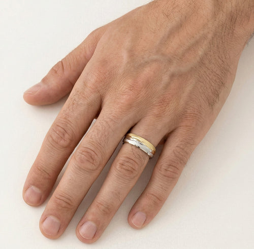 Speciální prsten ze žlutého a bílého zlata