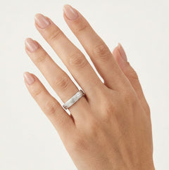 Bagues en or blanc mat avec ou sans cœur