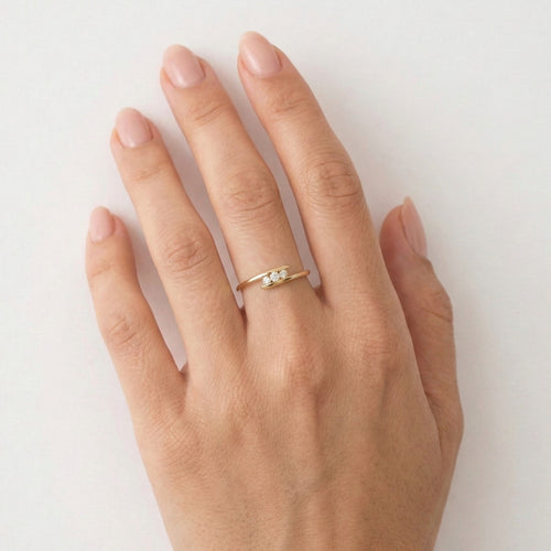 Channel-set diamond ring