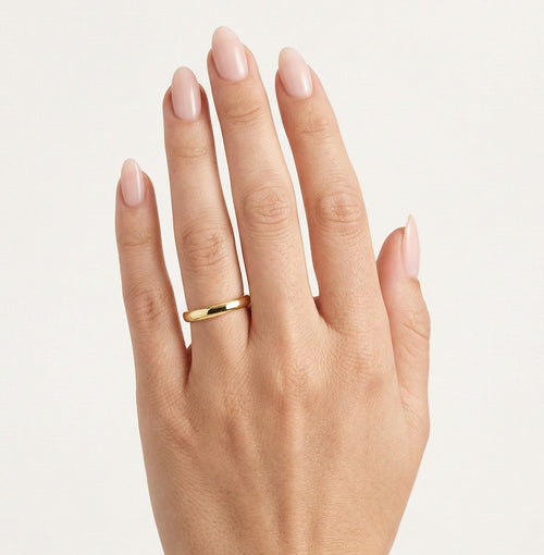 Hladký snubní prsten ze žlutého zlata