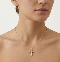 Yellow gold cross pendant