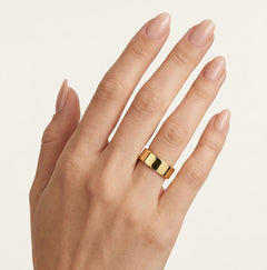 Anillo de boda clásico macizo de oro amarillo.