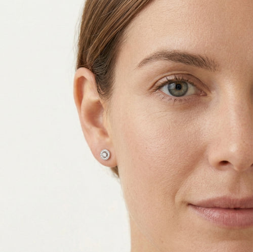 White gold diamond stud earrings