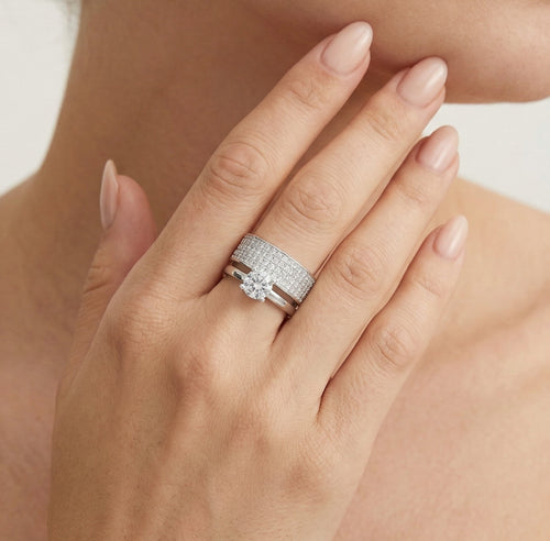 Doppelter Sterling-Silber-Ring