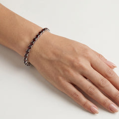 Pulsera de tenis de granate