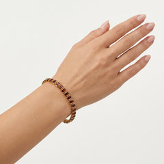 Pulsera de granate talla princesa cuadrada.