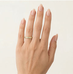 Eternity matte yellow gold wedding ring