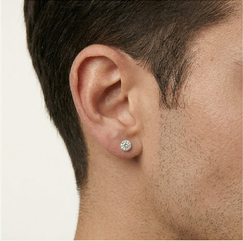 Boucles d’oreilles charmantes en or blanc avec diamants