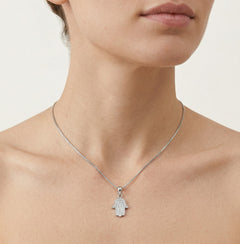 Colgante Hamsa con circonita cúbica