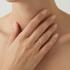 Gold triangle ring