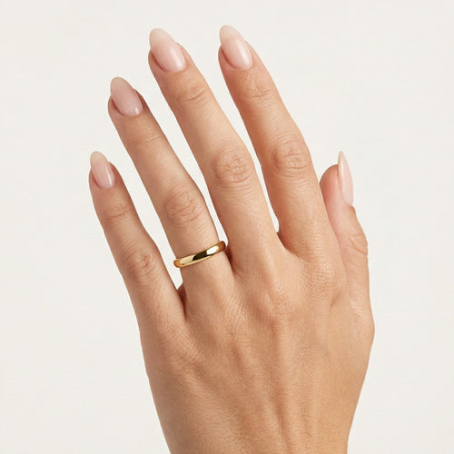 Klassischer glatter Gelbgold-Ehering