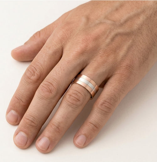 Snubní prsteny s růžovým a bílým zlatem