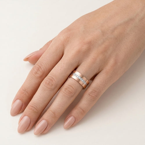 Snubní prsteny s růžovým a bílým zlatem