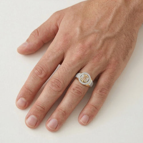 Ring with anchor and ship wheel ring